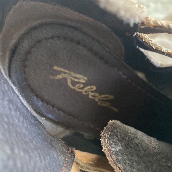 Rebels Tan Distressed Ankle Boots - Picture 5 of 6